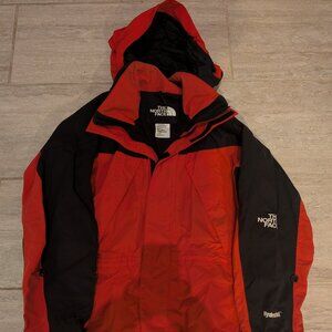The North Face Hydroseal Jacket hooded Mens Winter Red Size Small